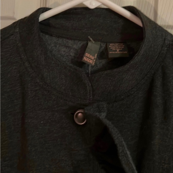 Sere Nade Jacket Blazer Cardigan peacoat size small, dark gray with ruffles - Picture 6 of 10